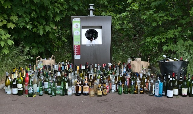 assorted glass bottles fo recycle